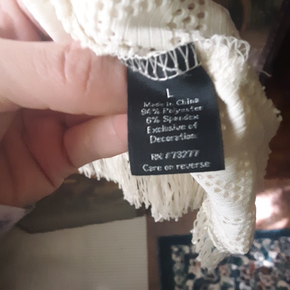 *3/$20* Apt. 9 Fringe Kimono Duster Cover Up - L - Picture 5 of 5